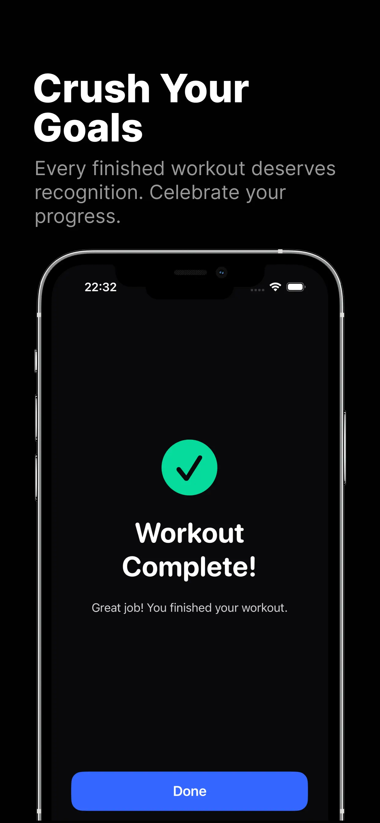 Workout Timer - Completion screen