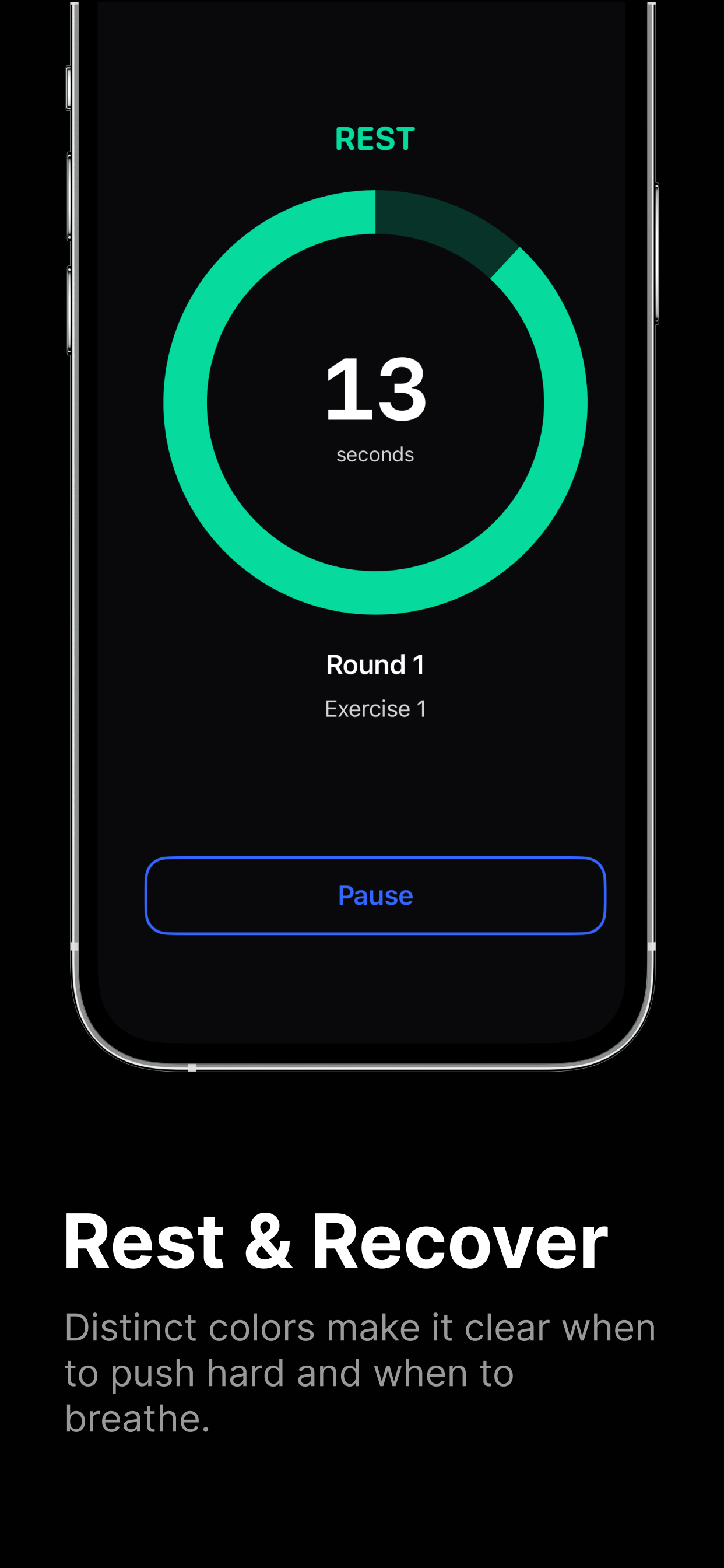 Workout Timer - Rest period screen